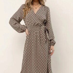 Bohme Midi Faux Wrap Dress